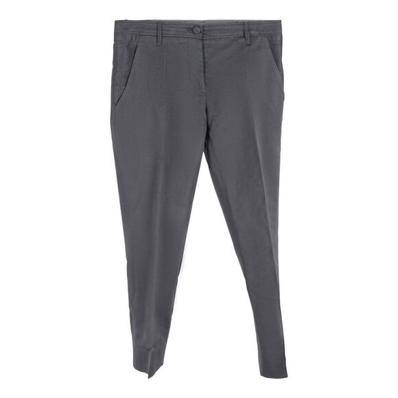 Miu Miu Straight Leg Trousers in Grey Cotton